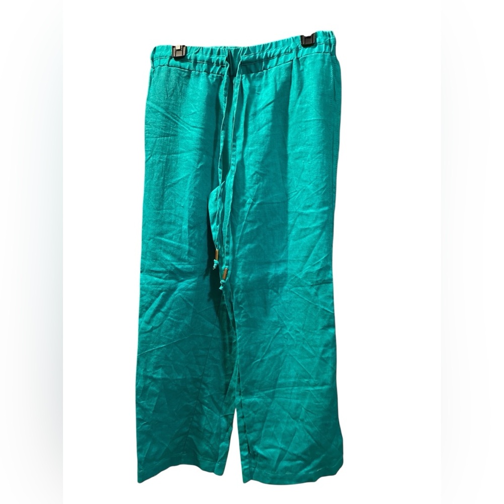 Wide Leg Drawstring Pants in Teal
